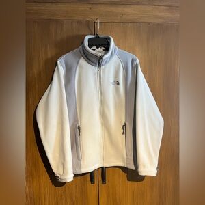 The North Face Gray and off-white Women’s Fleece Zip-up Jacket size L